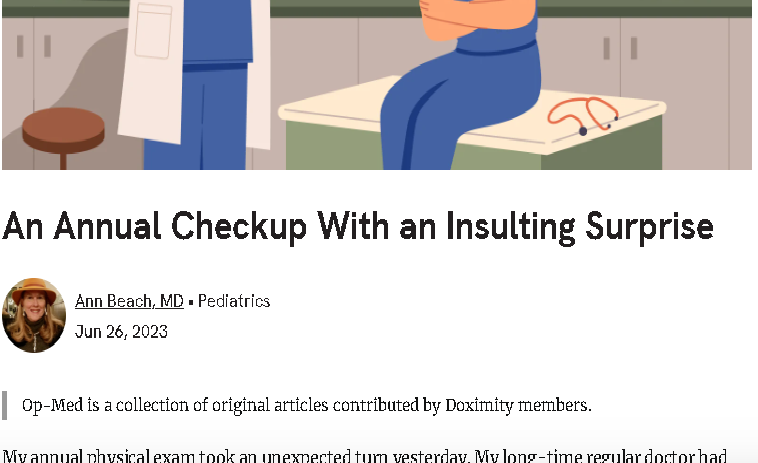 Ann Beach story published in&nbsp;Doximity